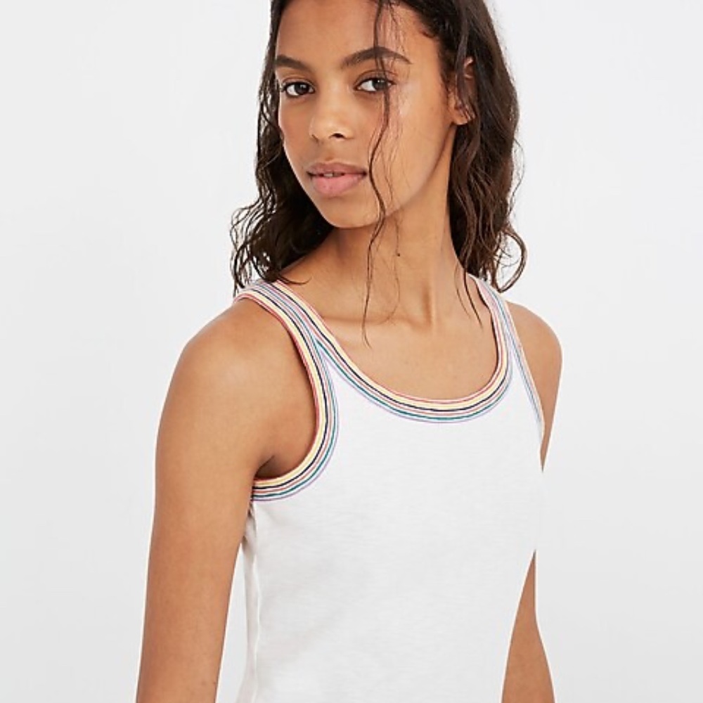 Madewell Rainbow-Trim Tank Top